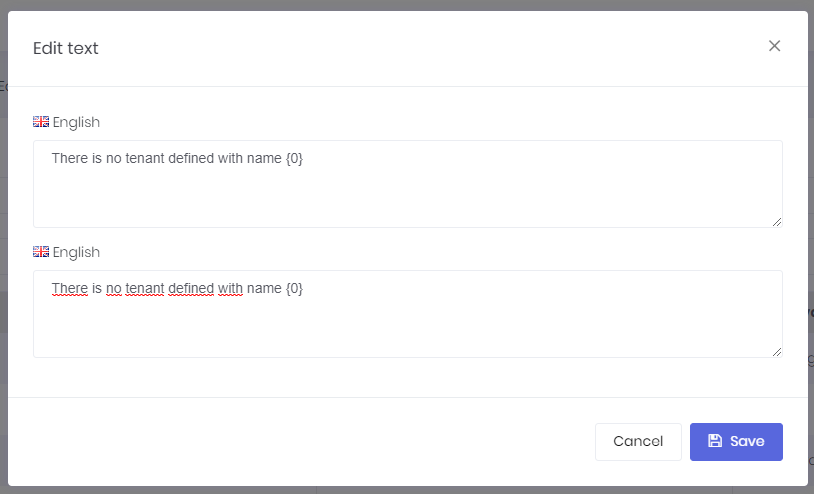 Language text editing Language text editing